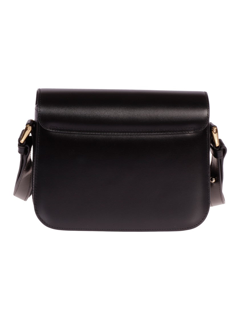 A.P.C. Smooth Black Cowhide Shoulder Bag