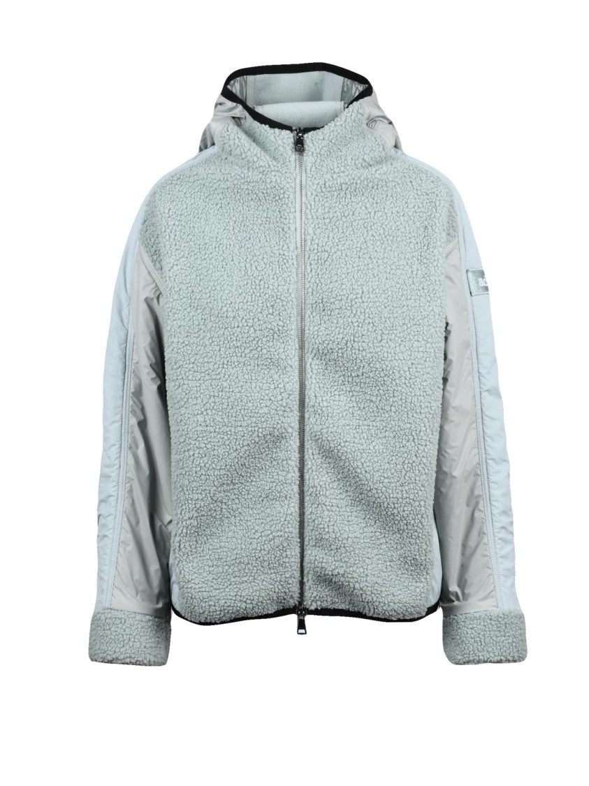 Add Plush Fleece Jacket With Zip Closure And Textured Finish