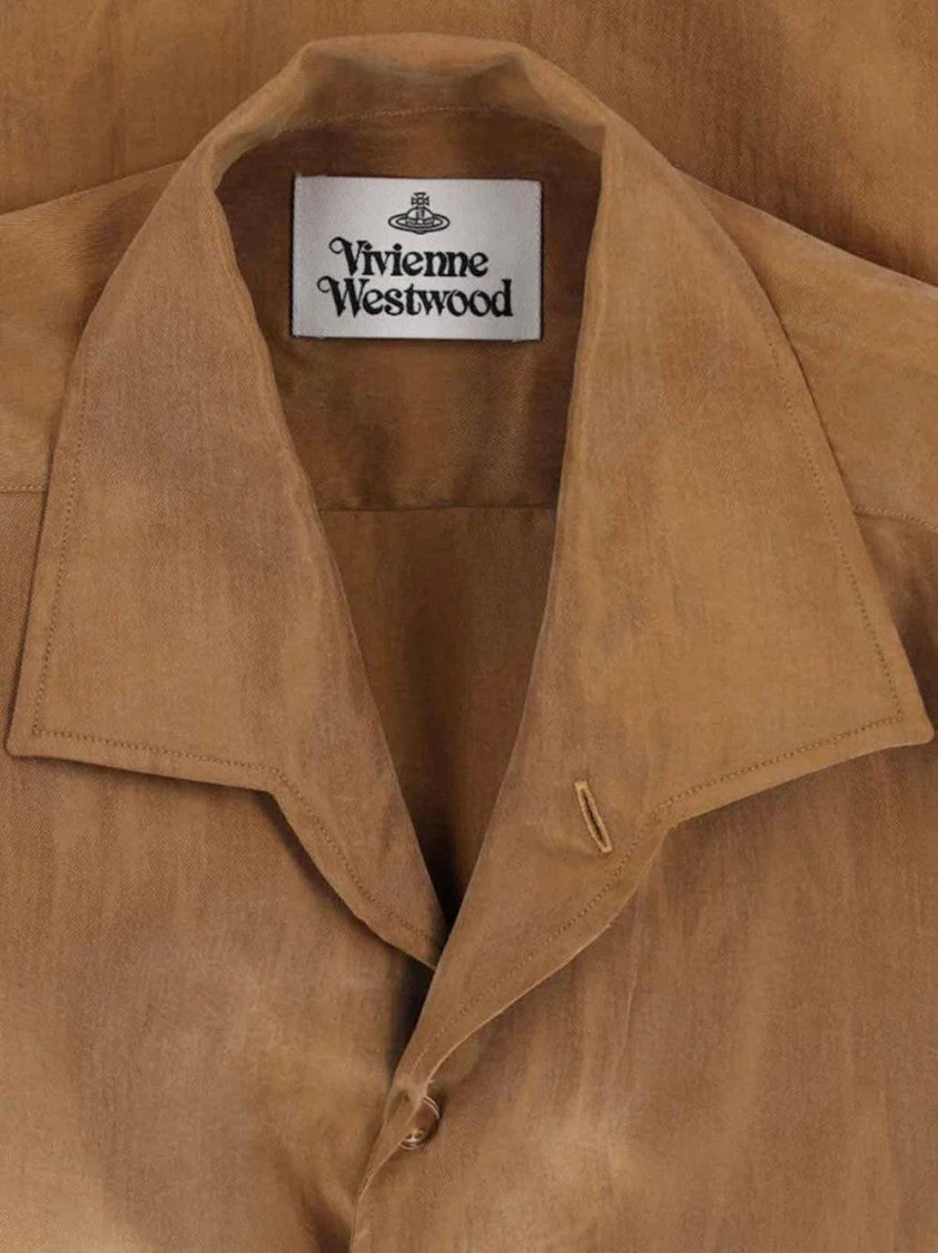 Vivienne Westwood Caramel Brown Relaxed Logo Embroidery Shirt