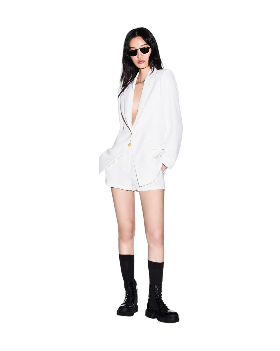 Armani Exchange White Tailored Collar Distinctive Details Contemporary Jacket
