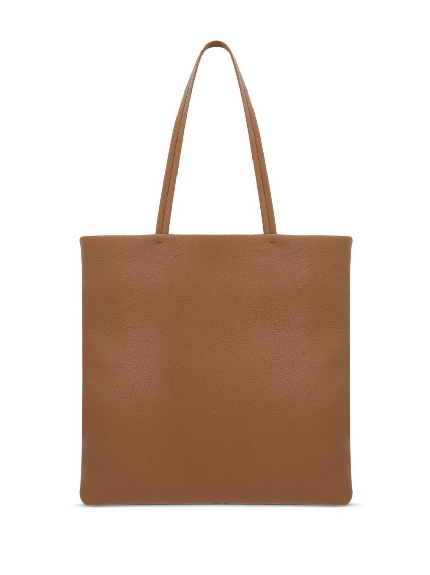 Prada Textured Brown Tote Bag With Detachable Tag