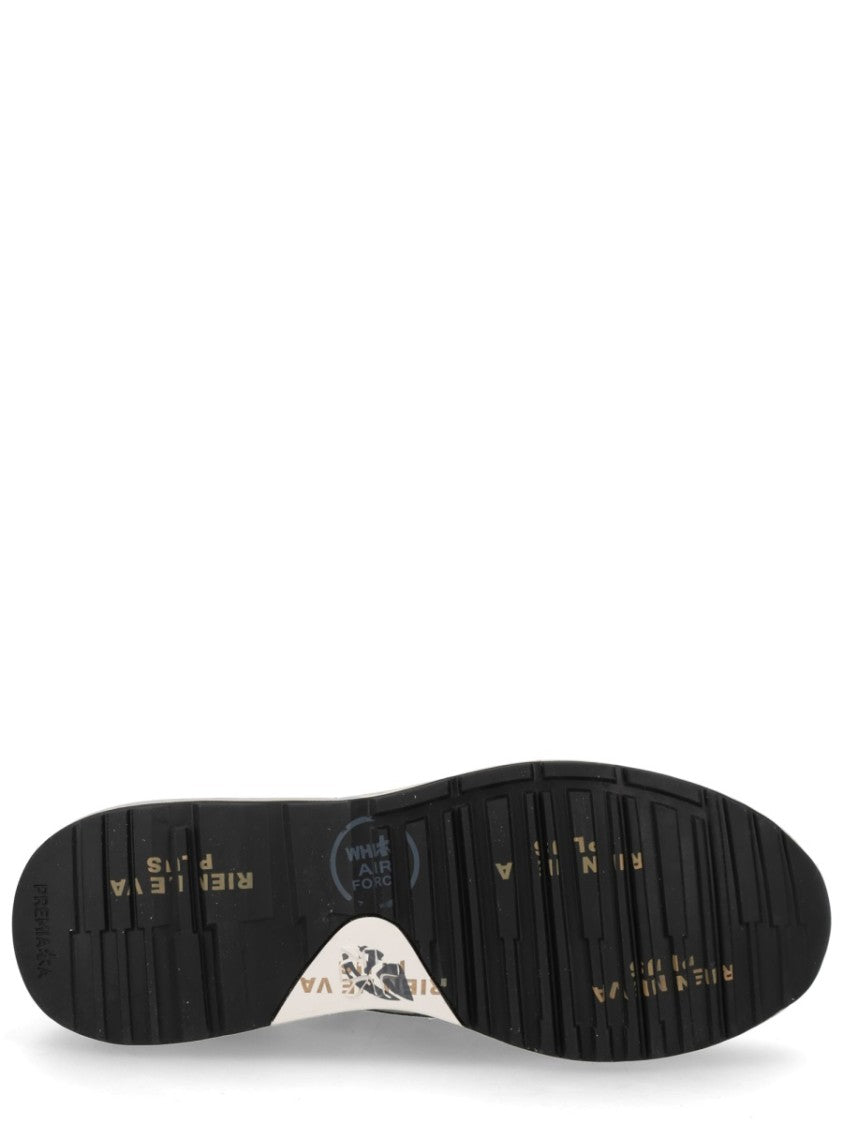 Premiata Mick Mesh Suede Navy Logo Sneakers