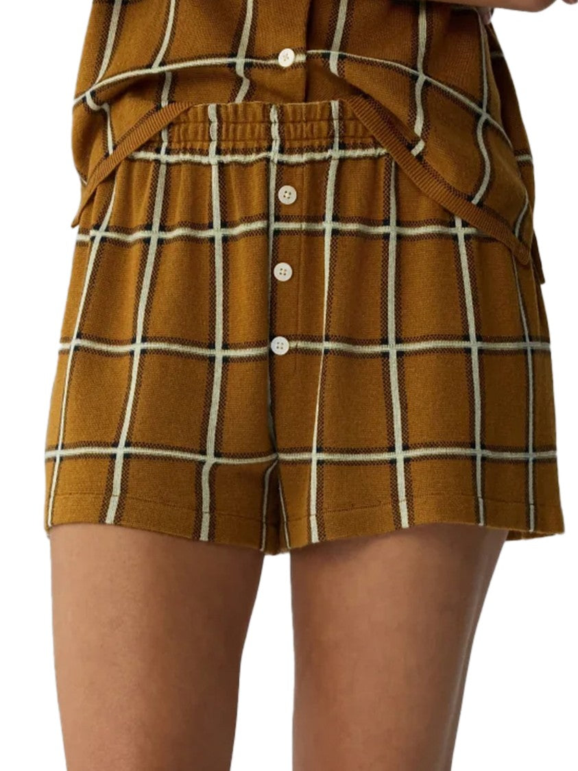 Guest In Residence Picnic-Inspired Shorts With Relaxed Fit And Button Front