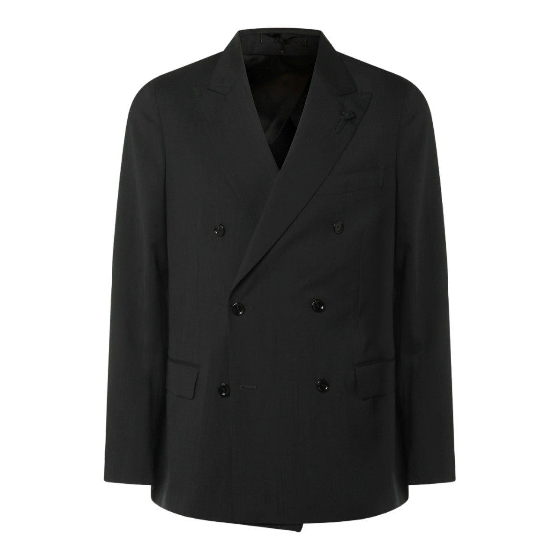 Lardini Double-Breasted Black Blazer With Structured Silhouette