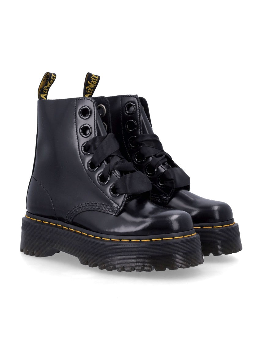 Dr. Martens Molly Glossy Chunky Sole Ankle Boots