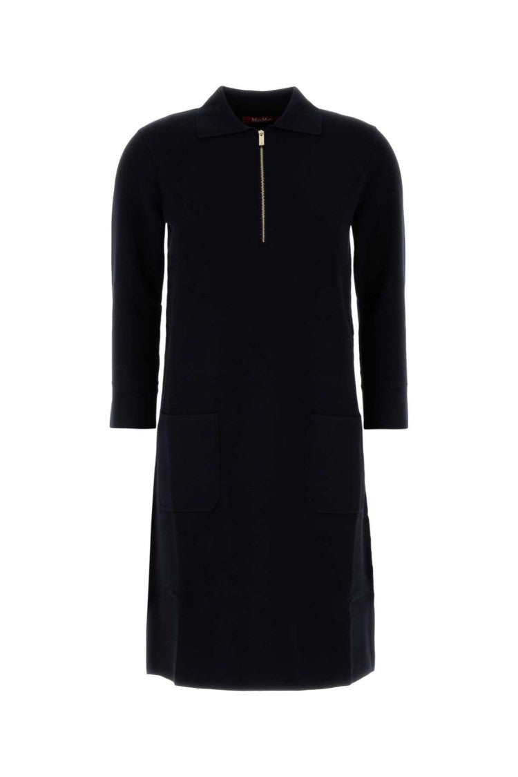 Mm Studio Midnight Blue Viscose Blend Dress