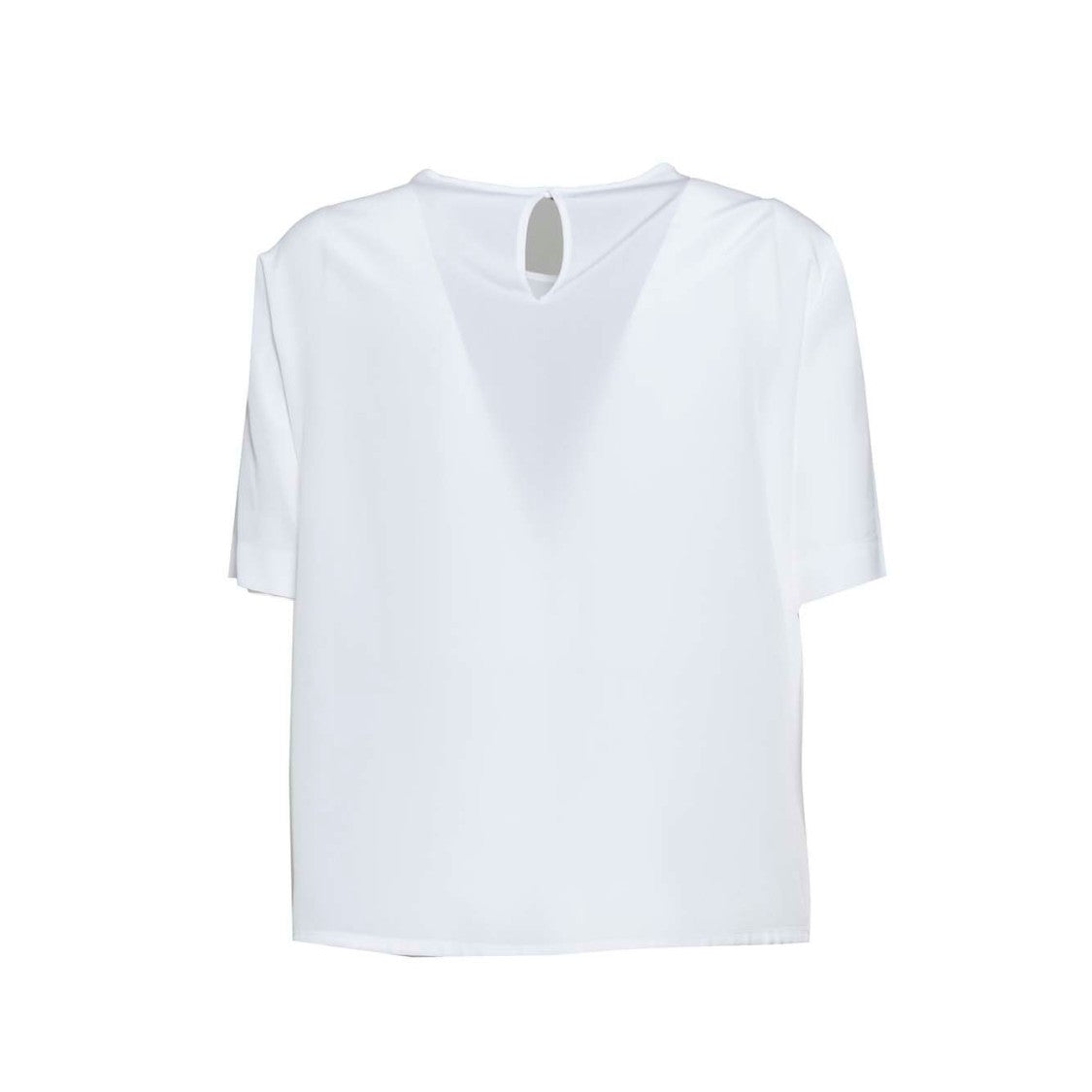 Barba White Silk Crewneck Blouse