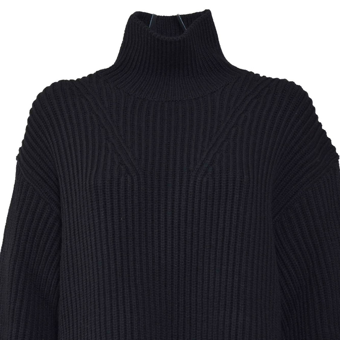 Jil Sander Black Ribbed Wool Turtleneck Sweater