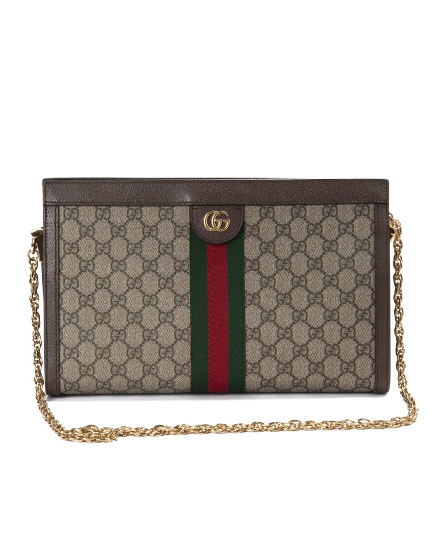Gucci Ophidia Large Gg Supreme Canvas Leather Clutch