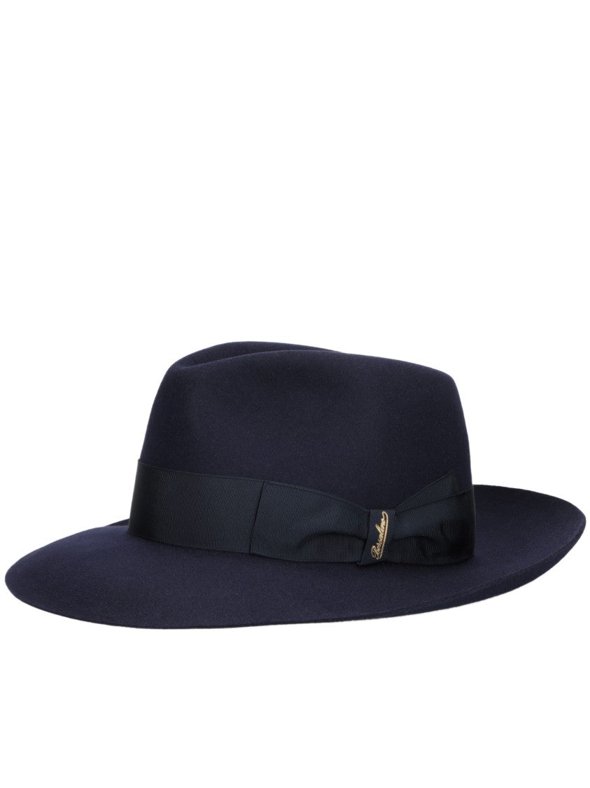 Borsalino Classic Wide-Brimmed Fedora Hat With Structured Silhouette