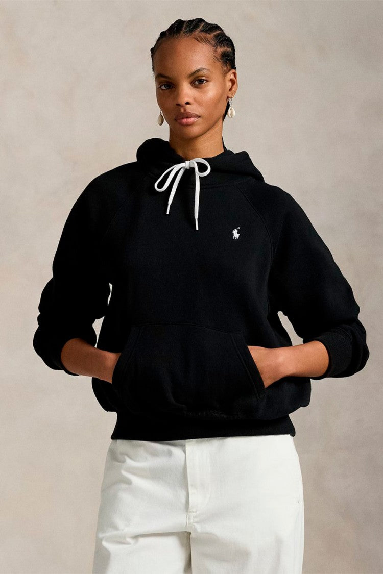 Polo Ralph Lauren Black Drawstring Pony-Logo Hoodie