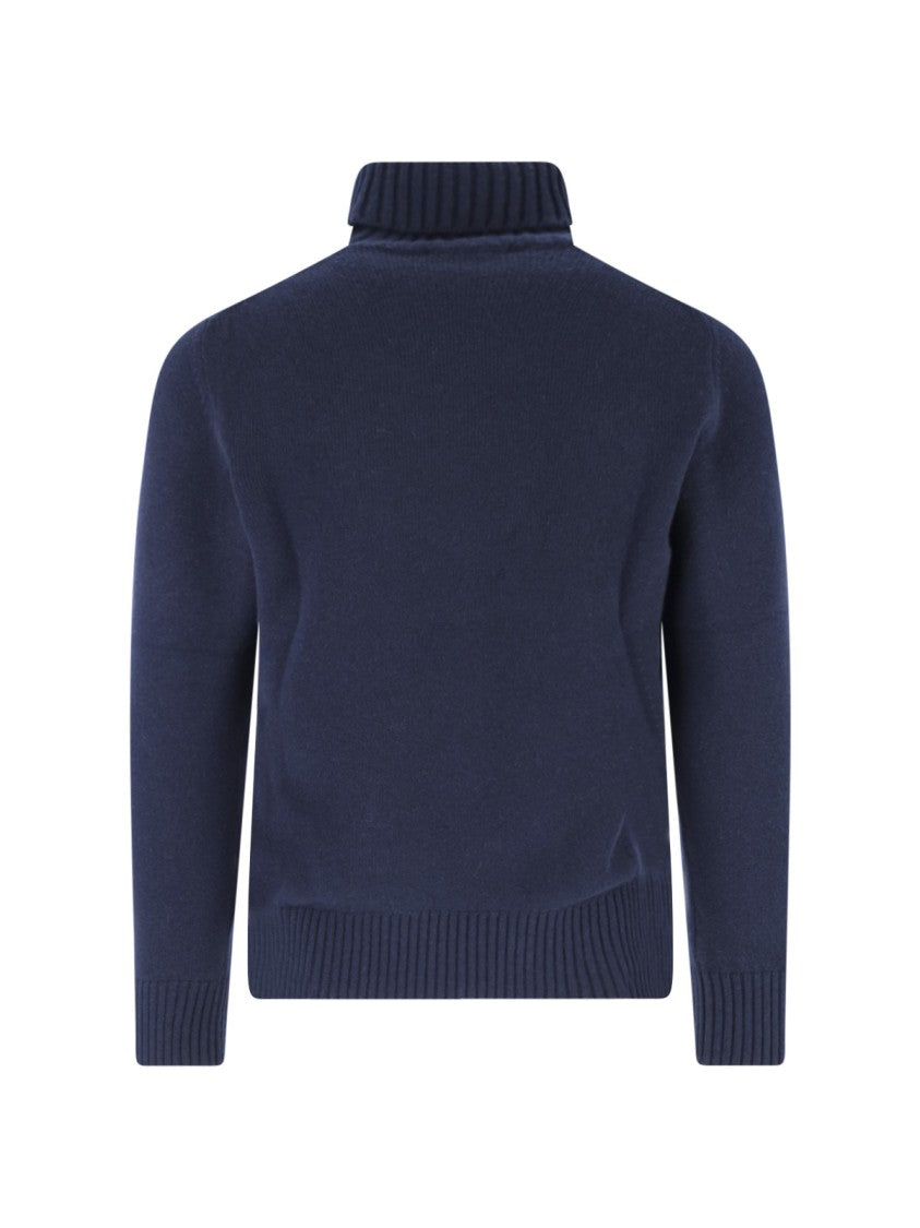 Drumohr Cashmere Turtleneck Sweater With Ribbed Details