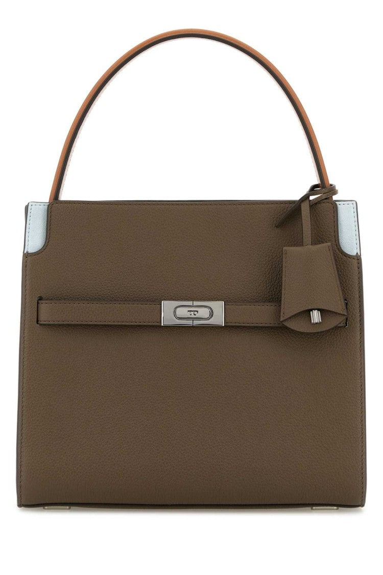 Tory Burch Mud Leather Double Lee Radziwill Hand Bag