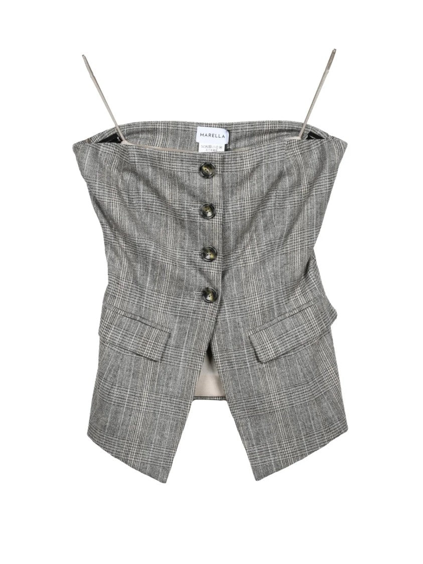 Marella Grey Viscose-Blend Fatuo Top