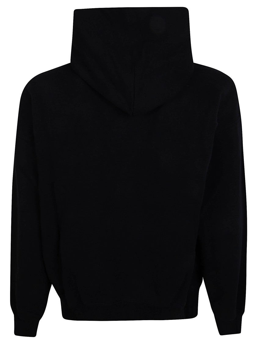 Balenciaga Front-Graphic Pile-Finish Hoodie With Kangaroo Pocket