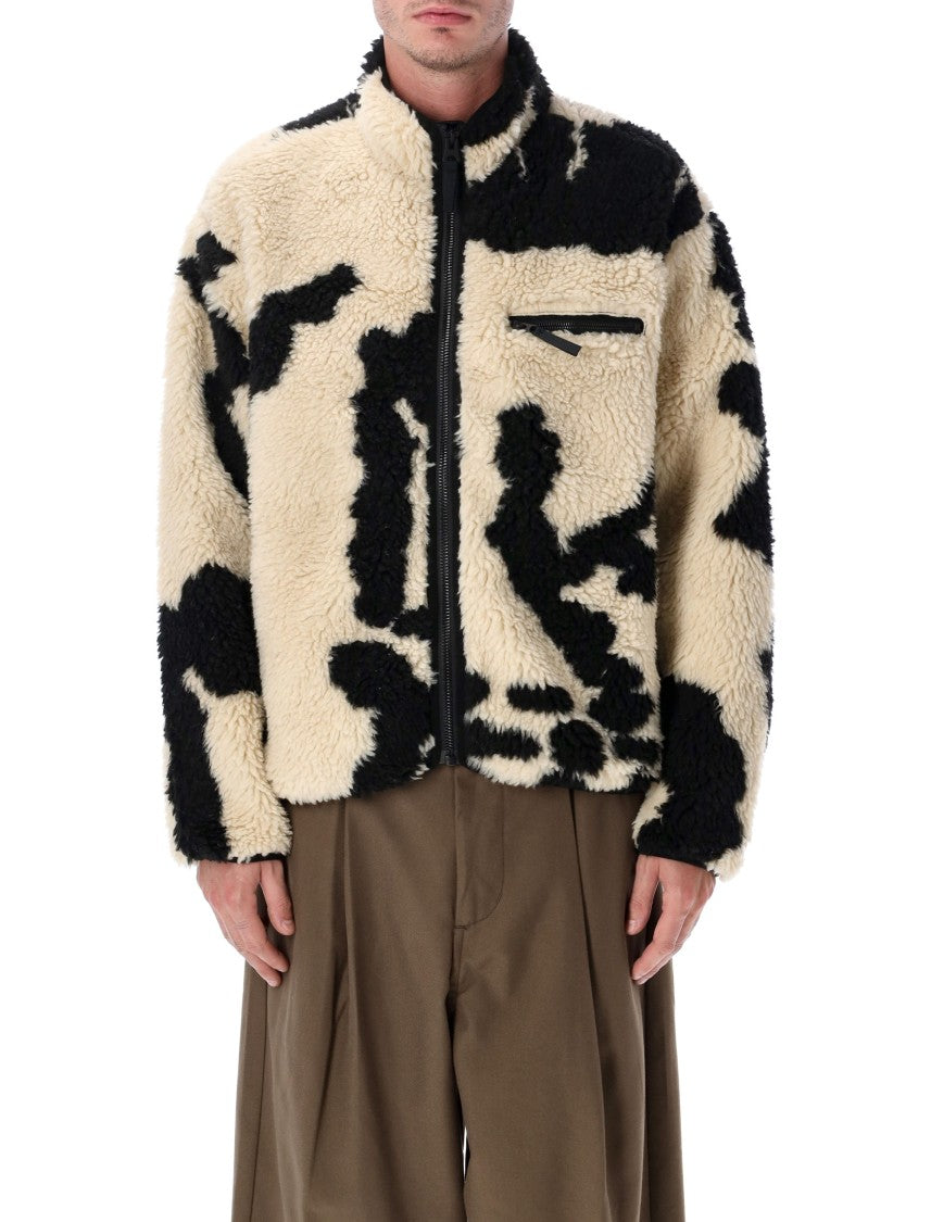 Obey Plush Sherpa Jacket With Front Zipper And Relaxed Fit