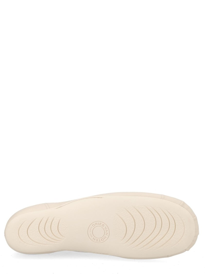 Dries Van Noten Neutrals Minimalist Rounded Toe Ballet Flats