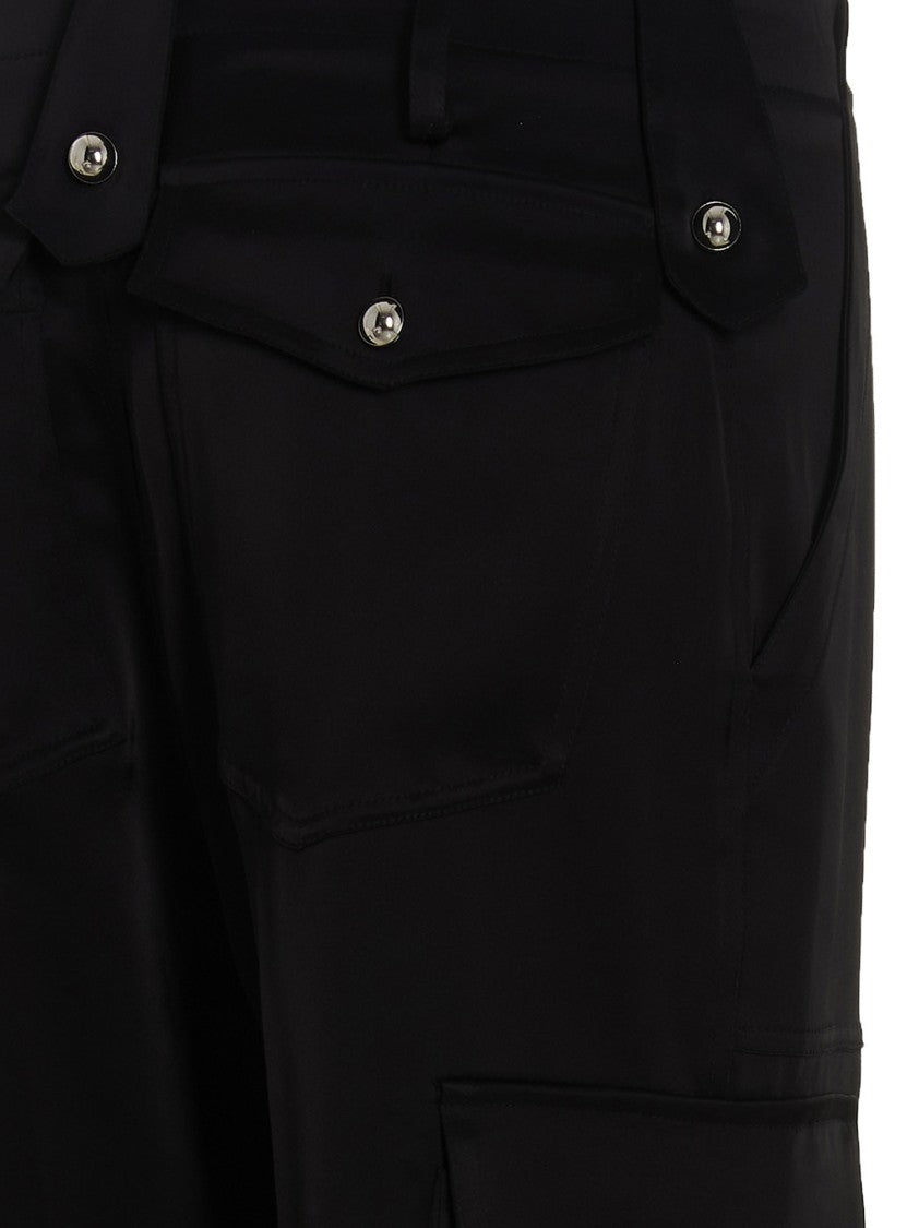 David Koma Satin Cargo Pants