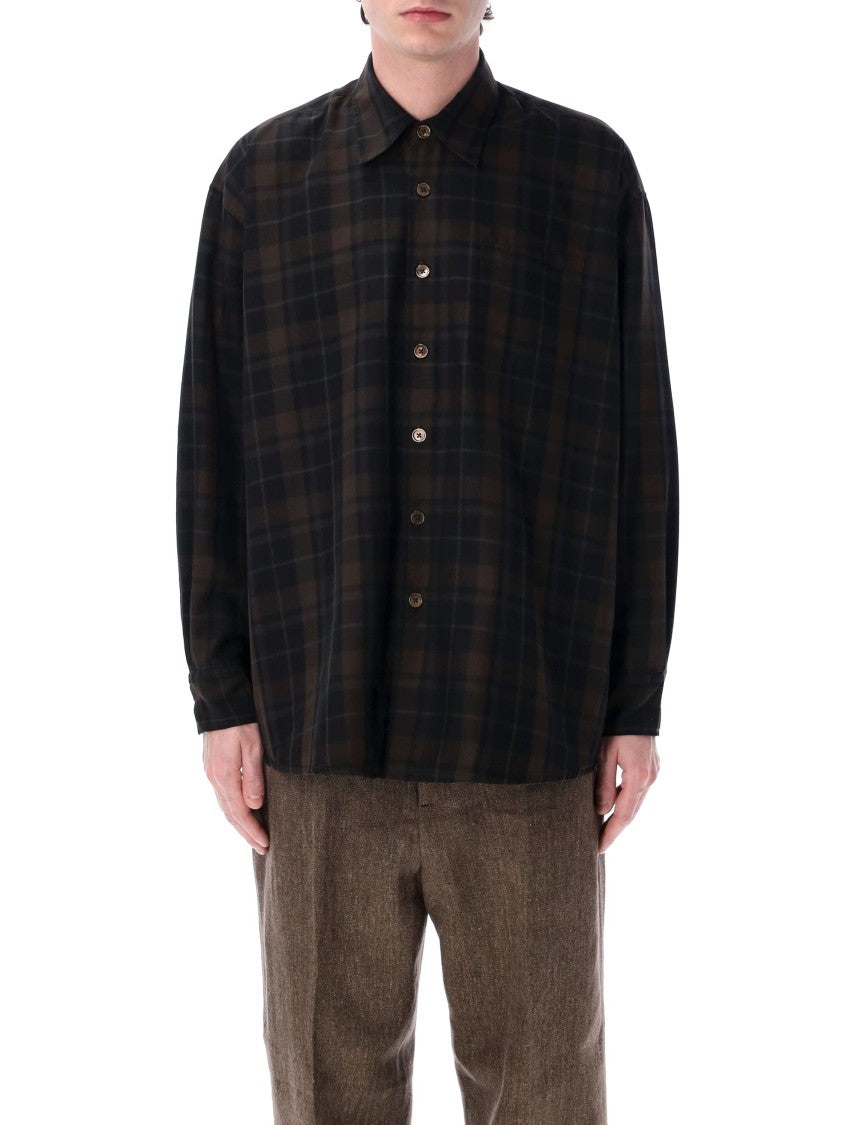 Our Legacy Relaxed Fit Plaid Shirt With Classic Collar