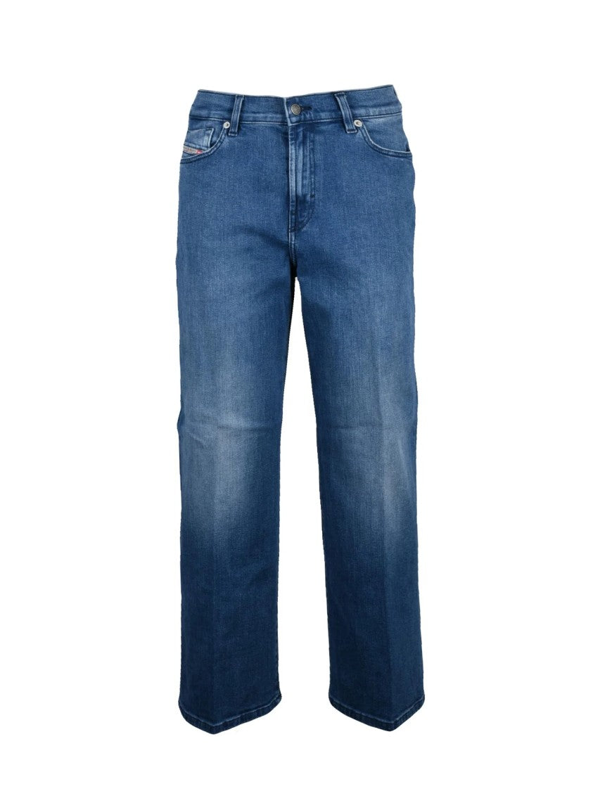Diesel Blue Cotton-Blend Widee Jeans