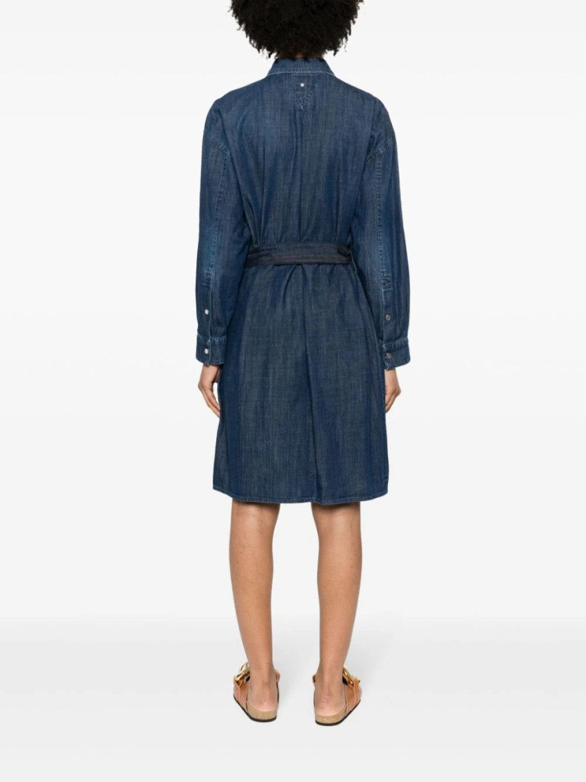 Lorena Antoniazzi Belted Denim Midi Dress