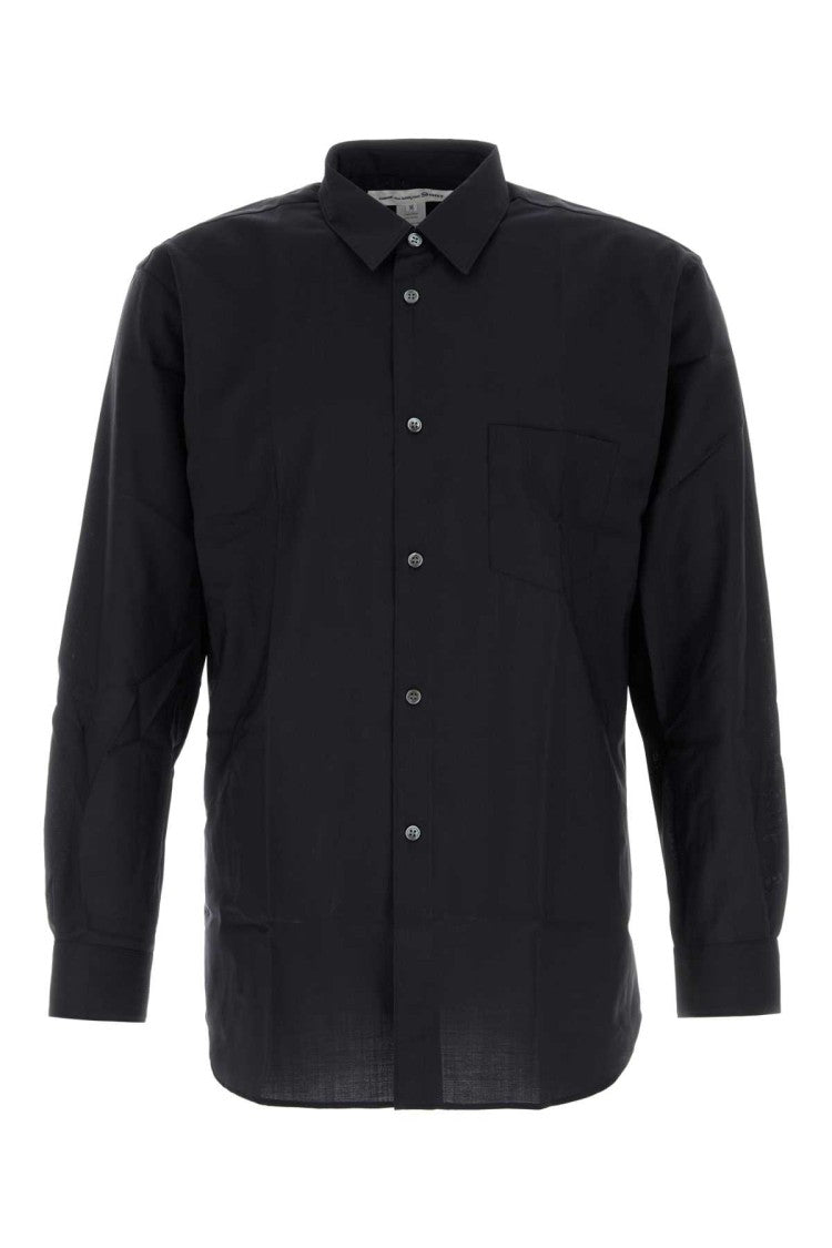 Comme Des Garçons Navy Blue Wool Shirt