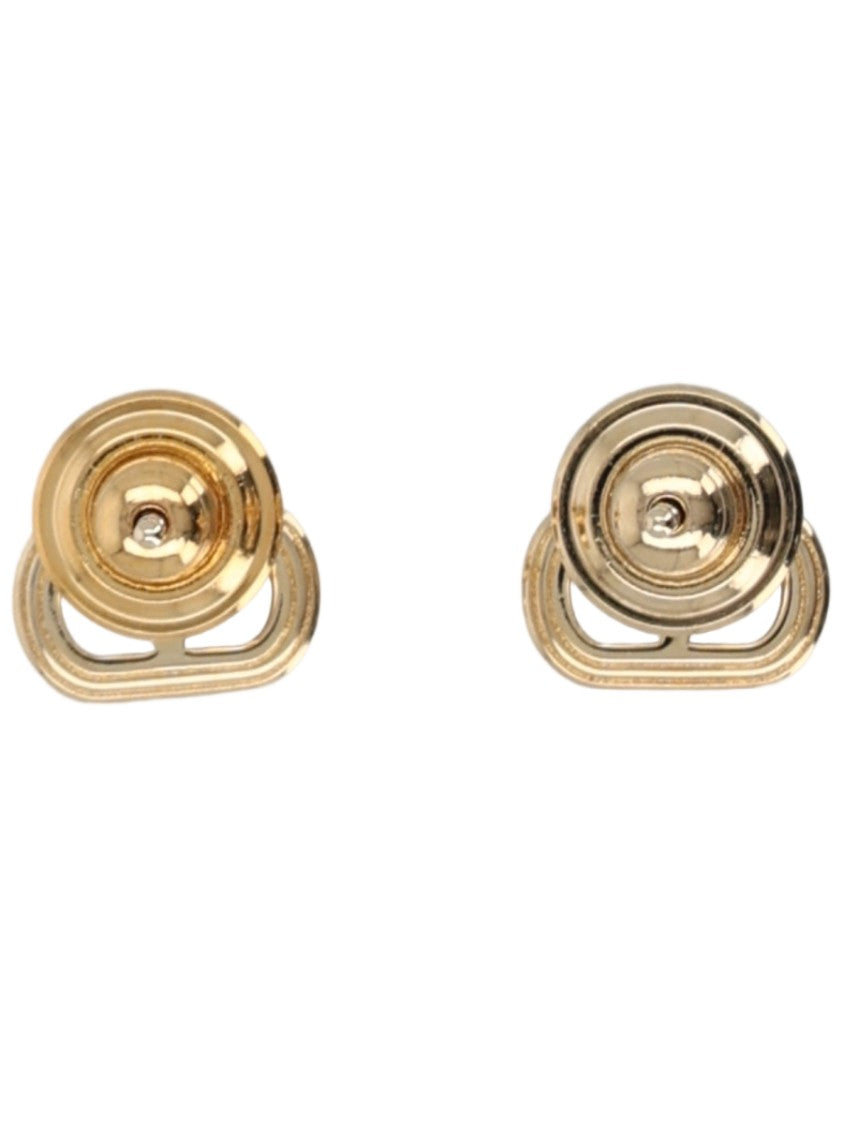 Valentino Garavani Ovalette Layered Brass Earrings