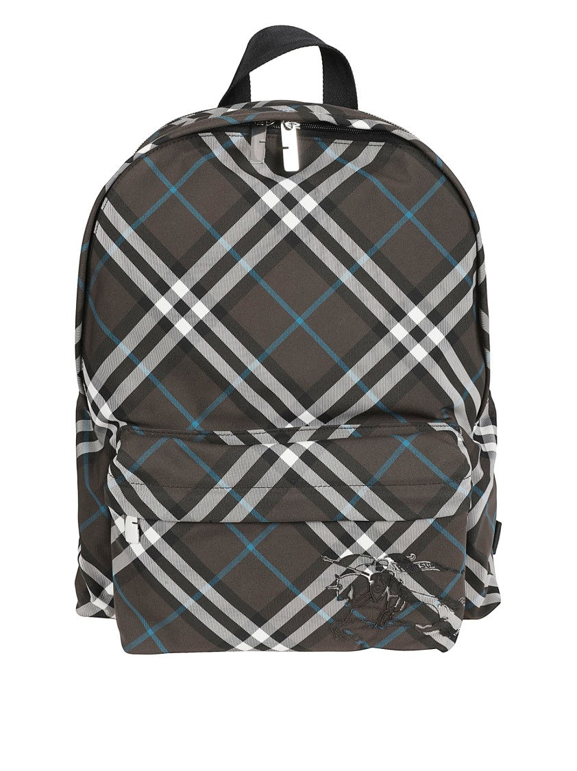 Burberry Plaid Backpack With Spacious Compartment