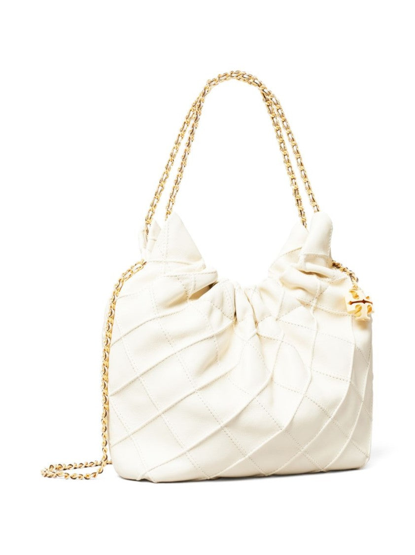 Tory Burch Quilted White Lamb Leather Bag
