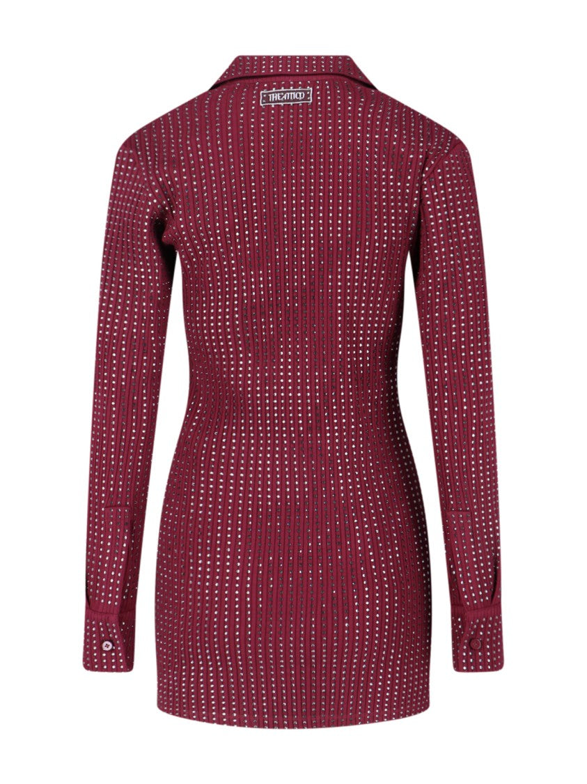 The Attico Mini Dress With Deep V-Neckline