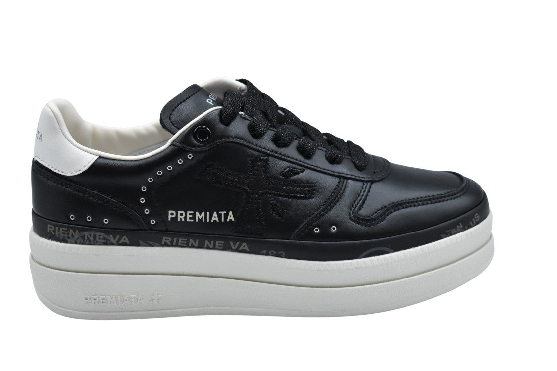 Premiata Classic Black Sneakers With Cushioned Insole
