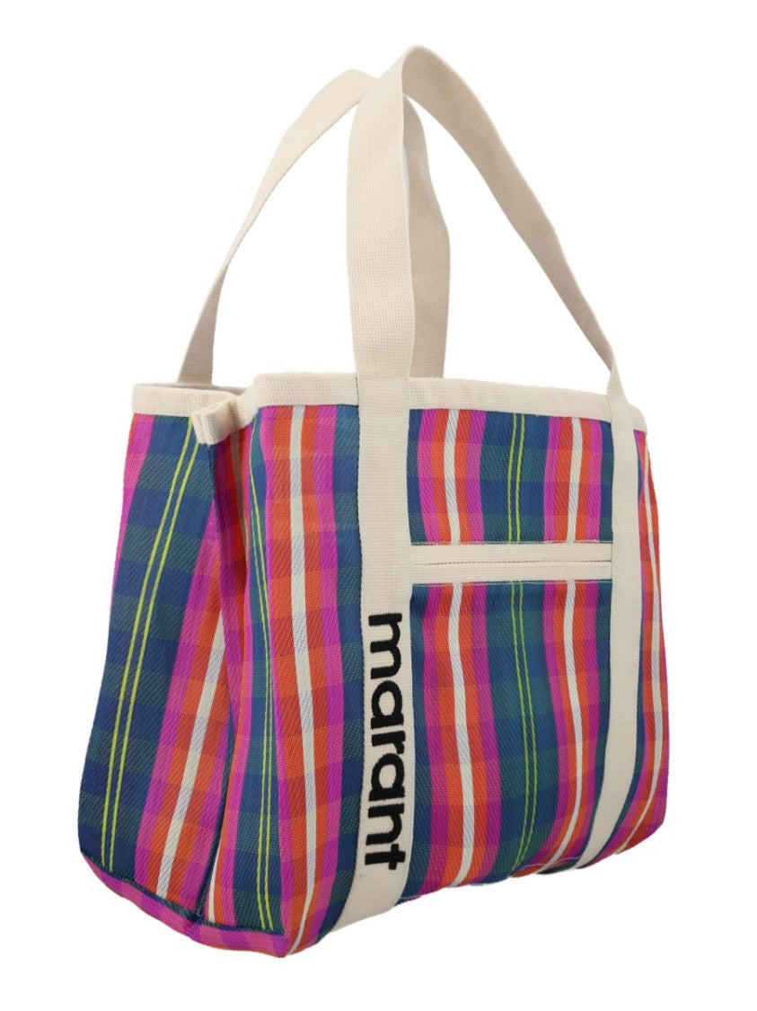 Isabel Marant Large Plaid Pattern Zipper Pockets Tote