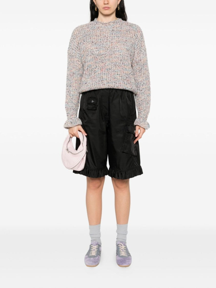 Twin-Set Textured Knit Sweater With Ruffled Edges