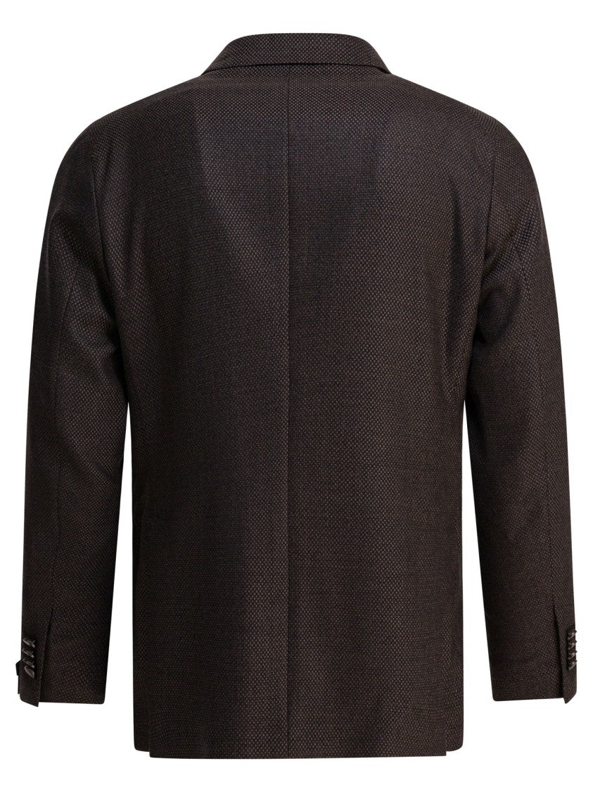 Tagliatore Textured Wool Double-Breasted Jacket With Wide Lapels