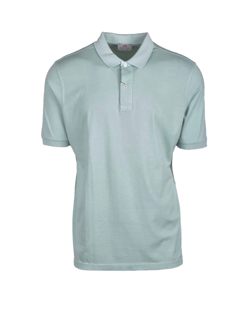 Ambrosio Aqua Green Pure Cotton Polo Shirt