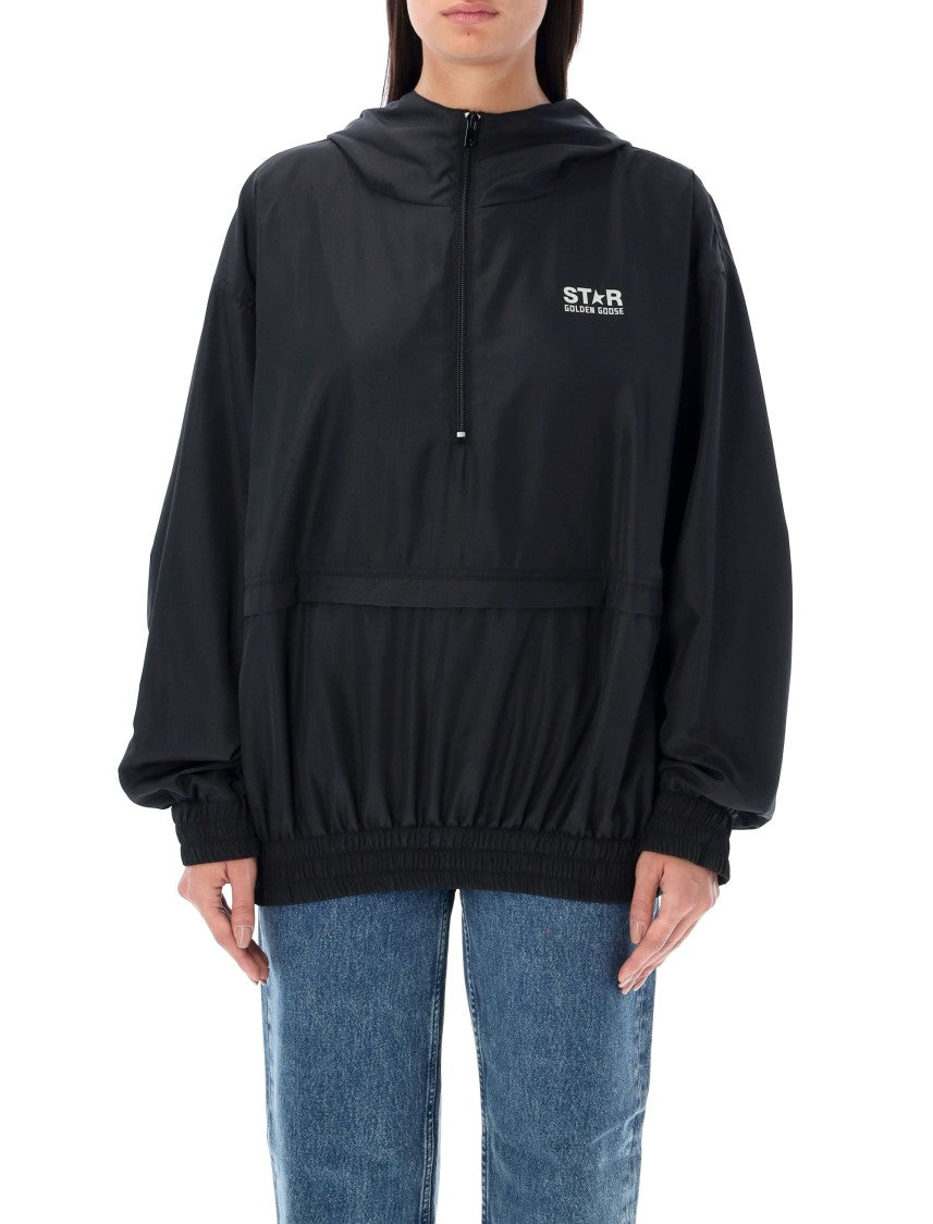 Golden Goose Relaxed-Fit Black Windbreaker With Hood
