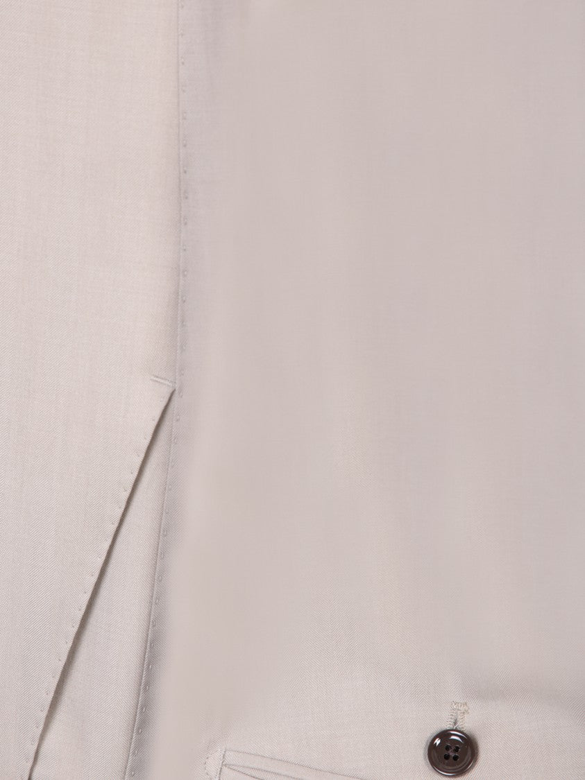 Dolce & Gabbana Beige Pinstripe Single-Breasted Suit