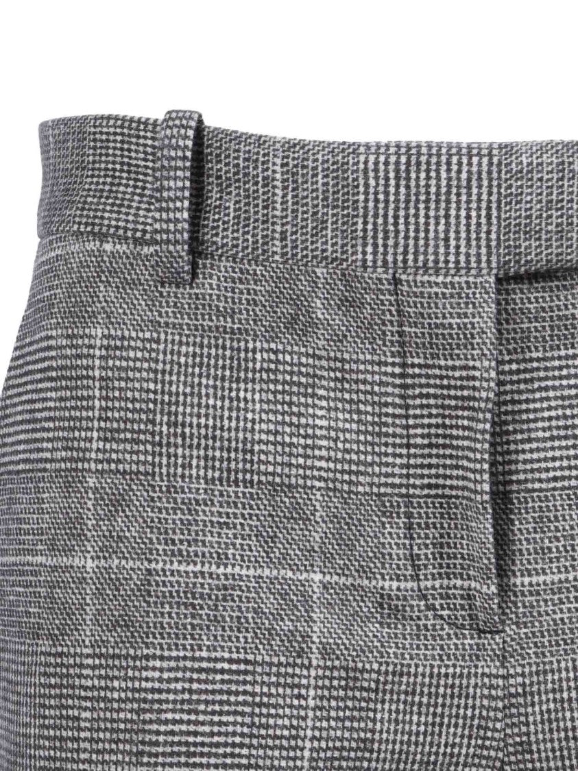 Circolo 1901 Straight-Leg Pants With Textured Checkered Pattern
