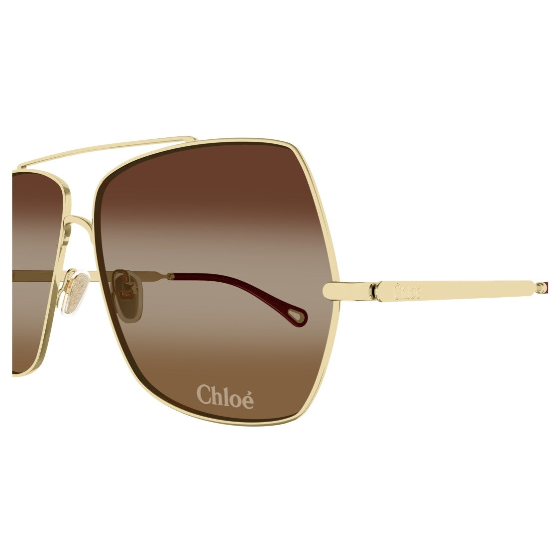 Chloé Metal Frame Sunglasses With Gold Finish