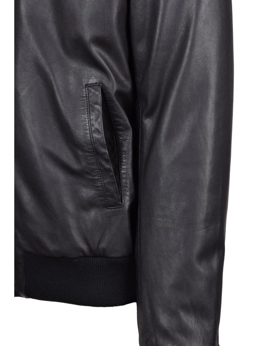 Mabrun Black Frank Quilted Interior Leather Jacket