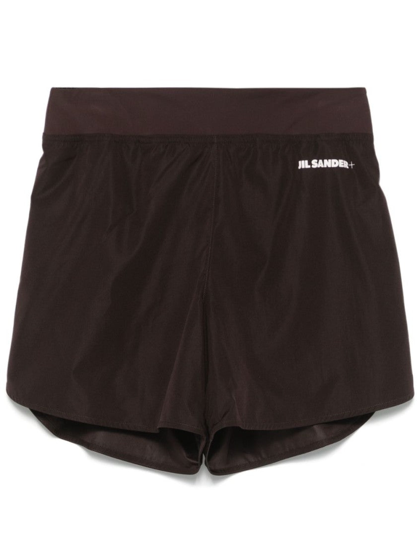 Jil Sander Lightweight Brown Shorts With Wide Waistband