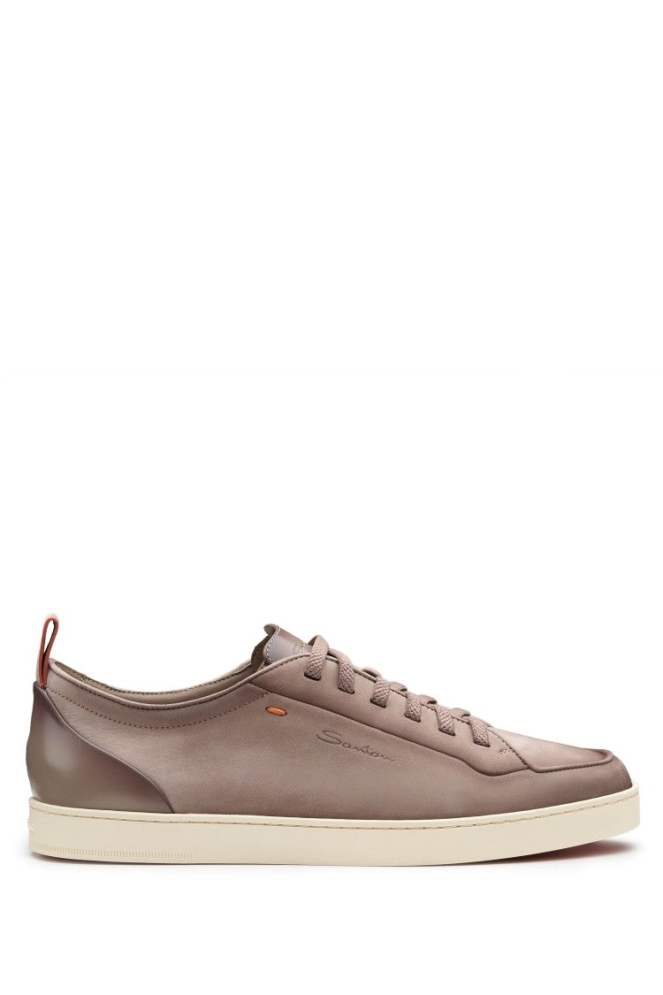 Santoni Tortora Carezza Nubuck Slip-On Sneakers