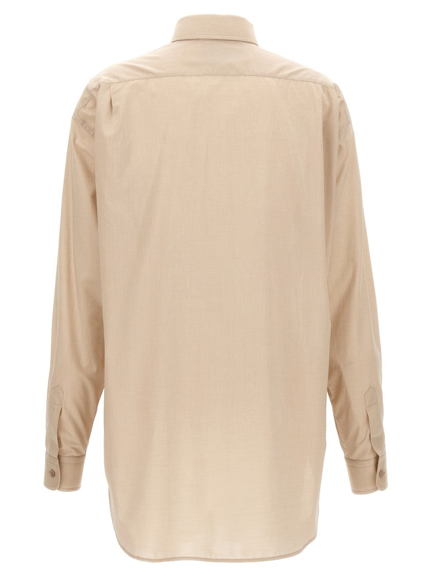 Moschino Slightly Loose-Fitting Cotton Shirt With Patch Pocket And Embroidery