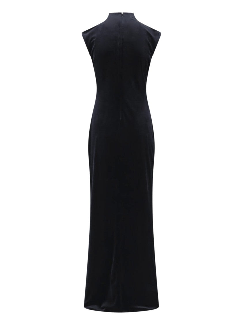 Polo Ralph Lauren Black High-Neck Recycled Velvet Maxi Dress