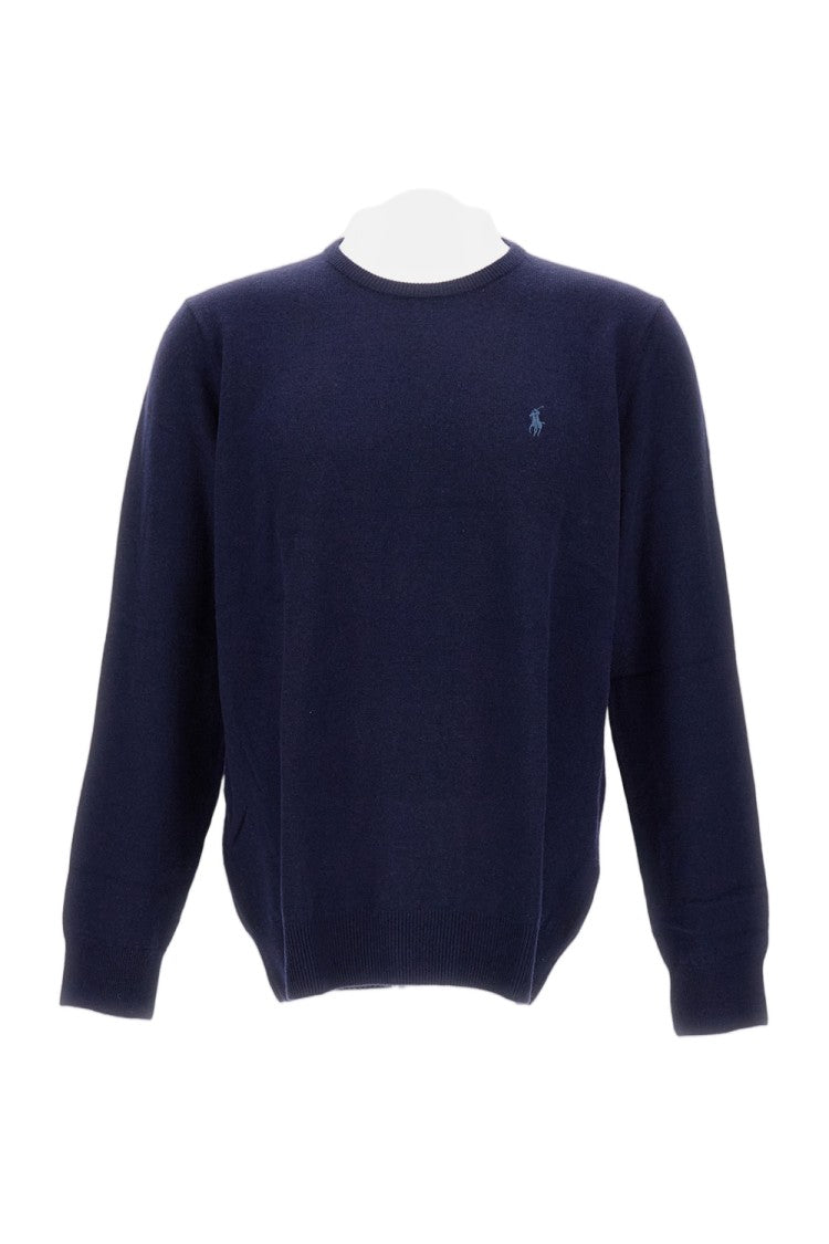 Polo Ralph Lauren Wool Crewneck Sweater With Embroidered Logo And Ribbed Finish