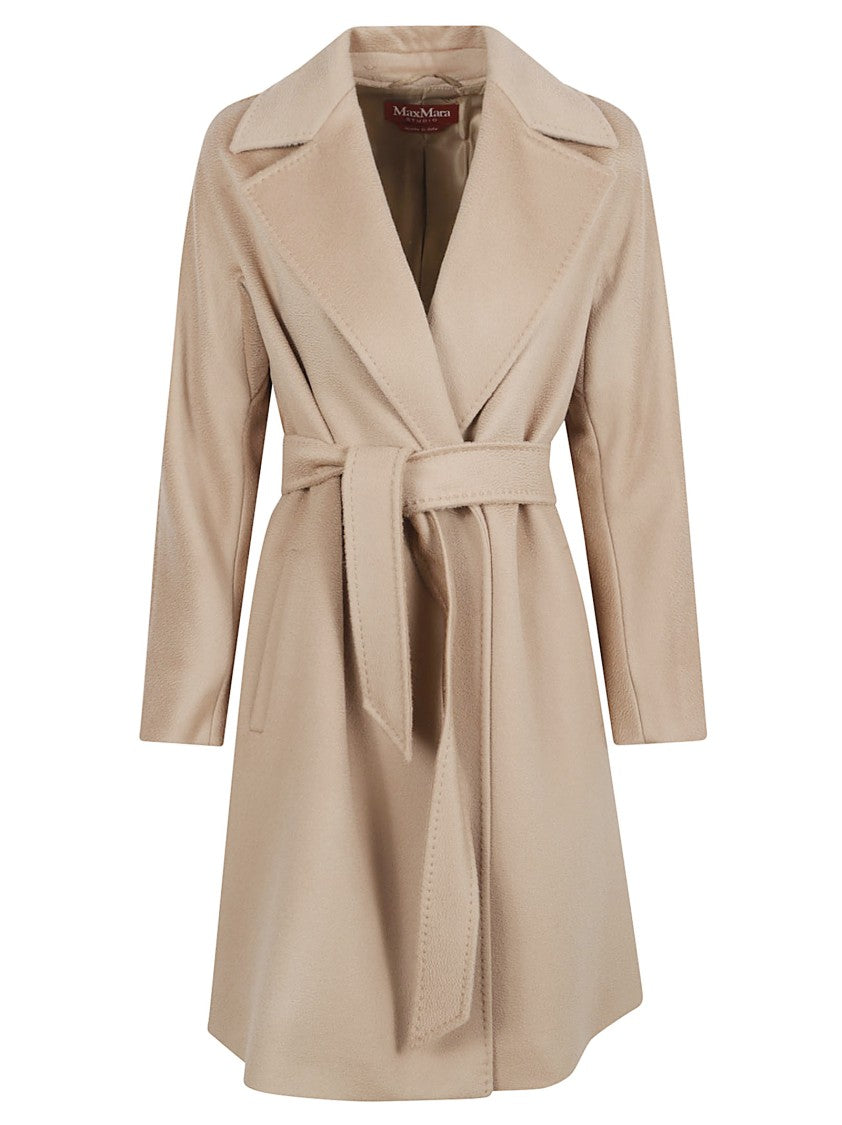 Max Mara Knee-Length Virgin Wool Coat With Wide Lapel