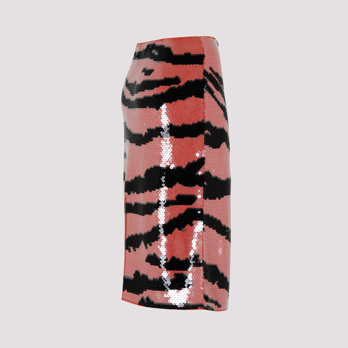 Bottega Veneta Viscose Sequin-Embroidered Tiger-Print Skirt