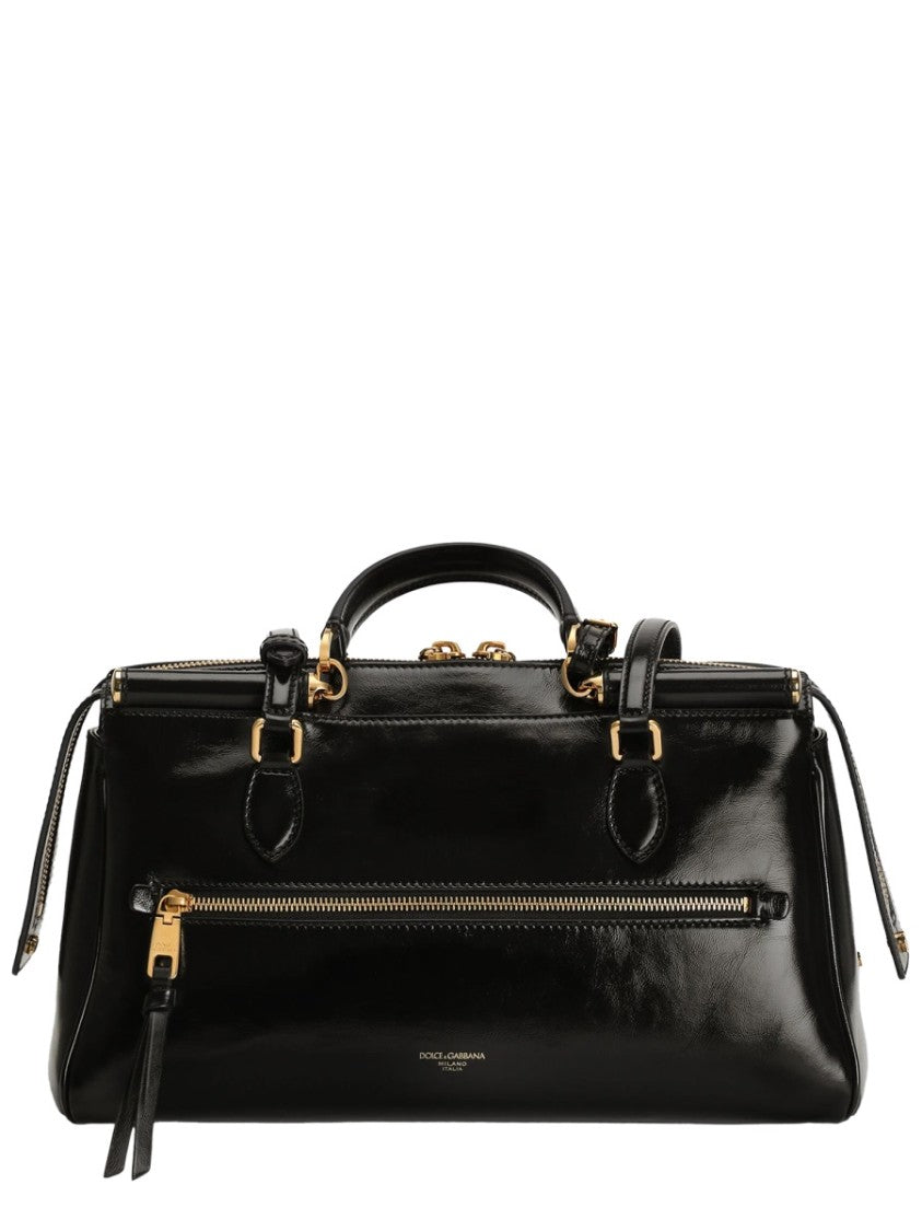 Dolce & Gabbana Victory Elongated Structured Detachable Strap Leather Handbag