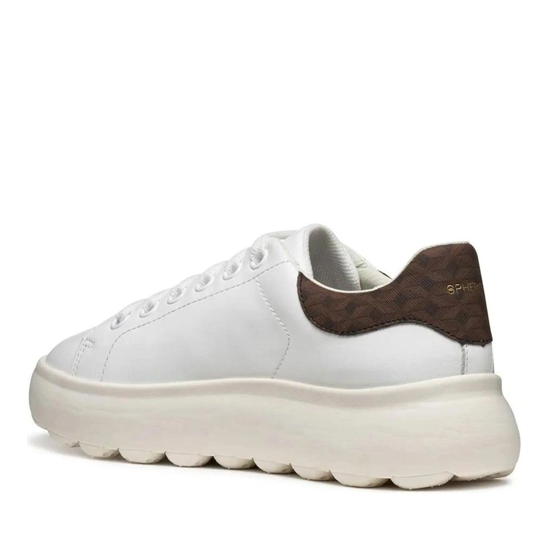 Geox Black Spherica Ecub Textured Detail Leather Sneakers