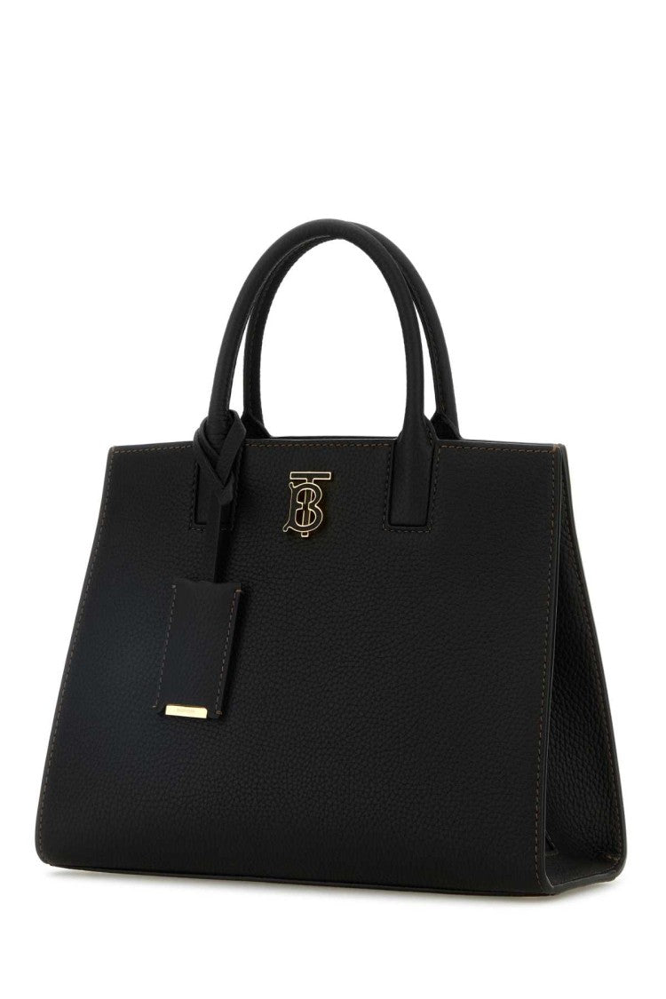 Burberry Black Leather Shopping Bag